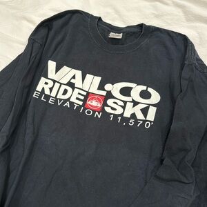 Black long sleeve tshirt Vail Ski graphic tshirt